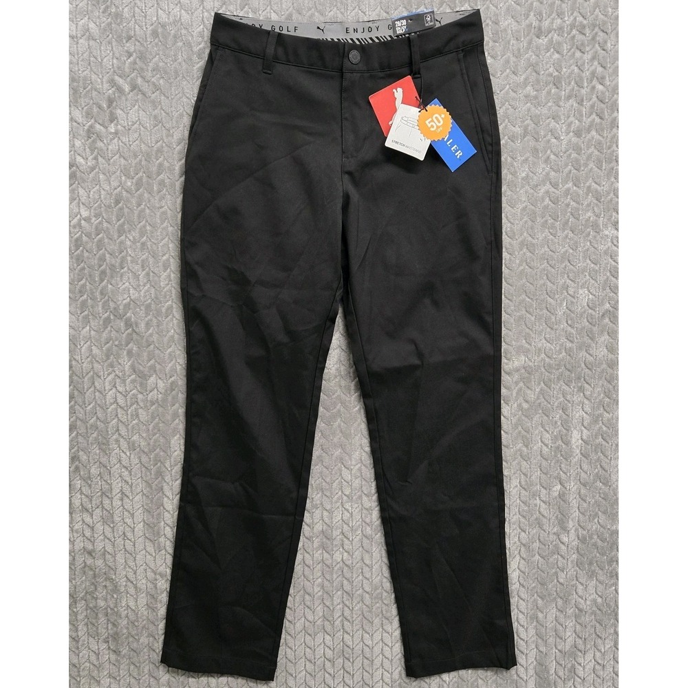 NWT‎ Puma Mens Dealer Golf Pants Black Stretch Moisture Wicking 28x30